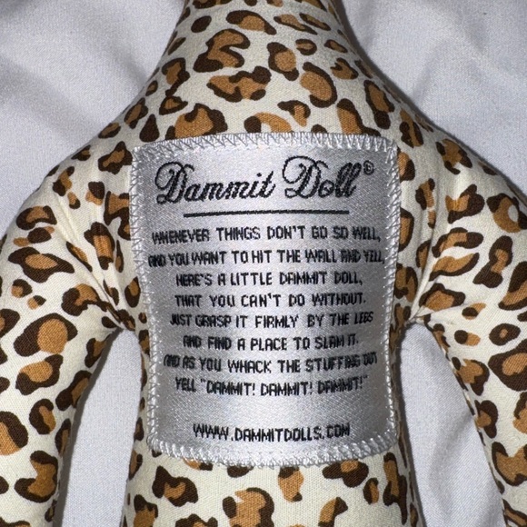 Leopard Print Dammit Doll Plush Red Hair Stress Relief Gag Gift - Picture 3 of 5
